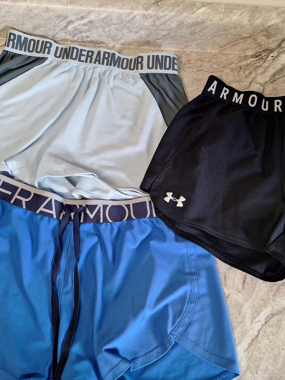 Under Armour Athletic Shorts Bundle in Light Blue, Black, Royal Blue